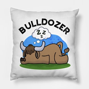 Bulldozer Funny Animal Bull Pun Pillow