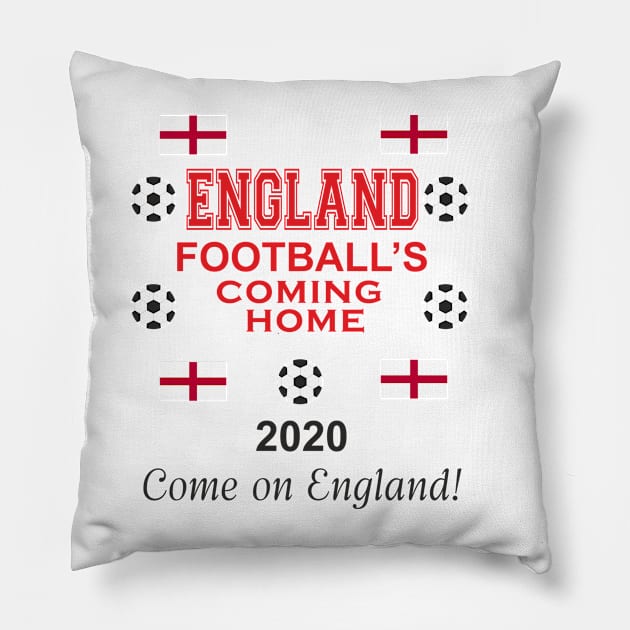 England 2020 Football's coming home Pillow by AJ techDesigns