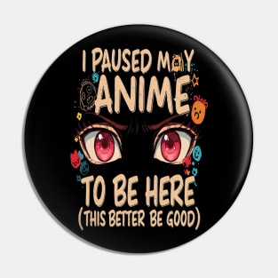 Anime Pause Stare Tee - Demanding Attention Design . anime shirt funny paused design intense eyes sarcastic apparel gift watching Pin