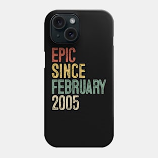 Fun Epic Since February 2005 15th Birthday Gift 15 Year Old Phone Case