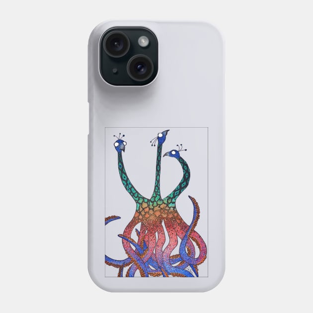 Cerberus, but with a giraffe / octopus / peacock Phone Case by AlyStabz