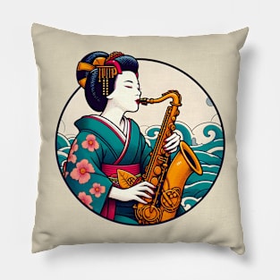 Geisha saxophone player Pillow