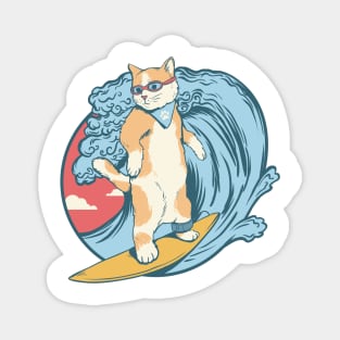 cat love surfing Magnet