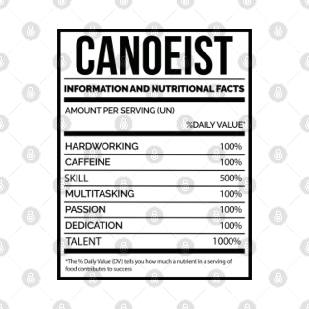 Discover Awesome And Funny Nutrition Label Canoe Canoes Canoeist Canoeing Saying Quote For A Birthday Or Christmas - Canoe - T-Shirt