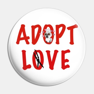 Adopt Love! - Ms. Angel, the Umbrella Cockatoo Pin