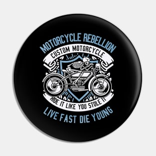 Skull Rebel Motorcycle Pin