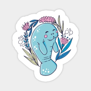 Happy Manatee / Sea Cow / Mermaid Magnet