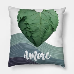 Love Nature No. 2: Amore Green Valentine's Day Pillow