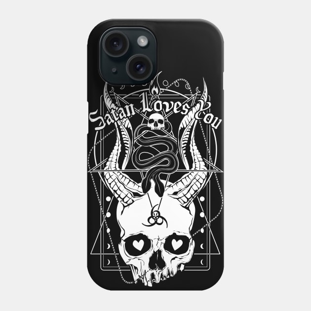 Satan Loves You Phone Case by Von Kowen