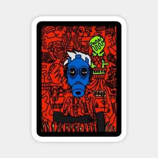 Explore NFT Character - MaleMask DoodleGlyph with Pixel Eyes on TeePublic Magnet