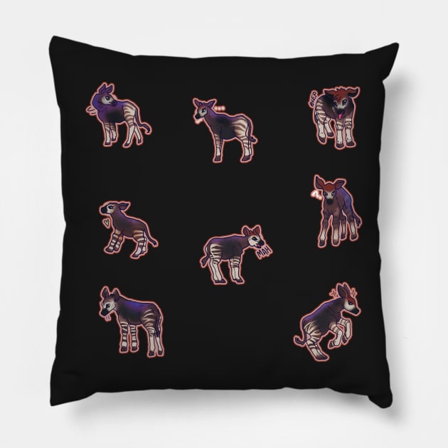 Okapi baby stickers Pillow by KO-of-the-self