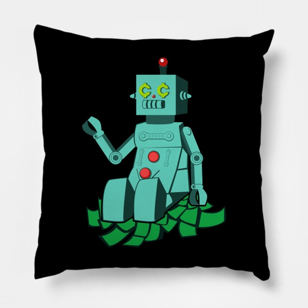 Robot on cash Pillow by Cheap_Ass_Gamer