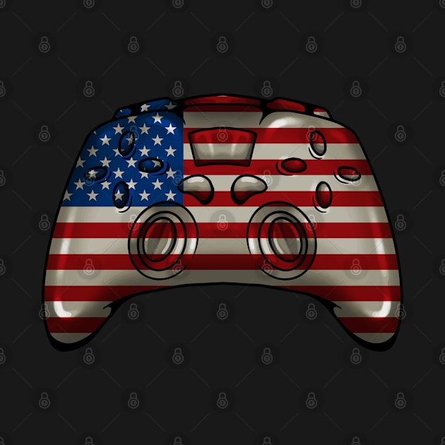 4th of July America Video Game Gamer Kids Boys Men USA Flag by BramCrye