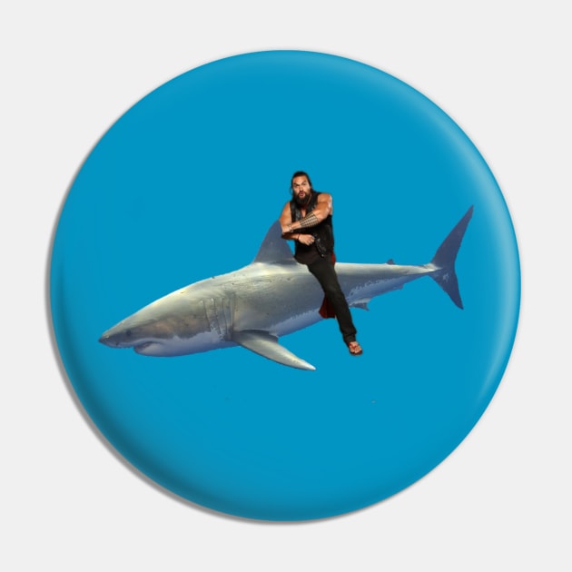 Jason Momoa Riding Shark Pin by GMAT