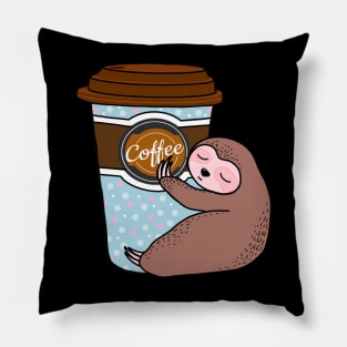 Sloth and coffee Pillow