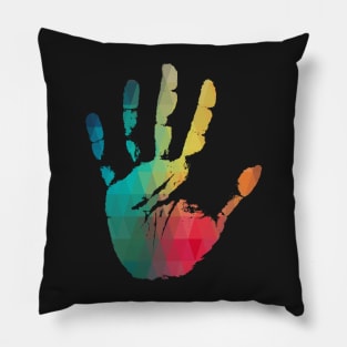 Rainbow color handprint Pillow