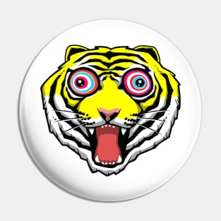 Psychedelic Tiger Eyes Pin