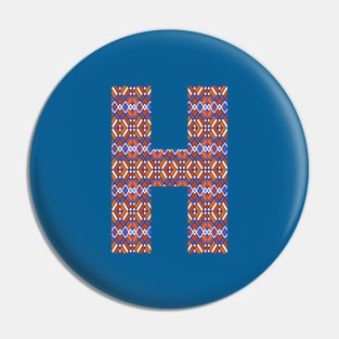 Monogram Letter H- geometric pattern Pin