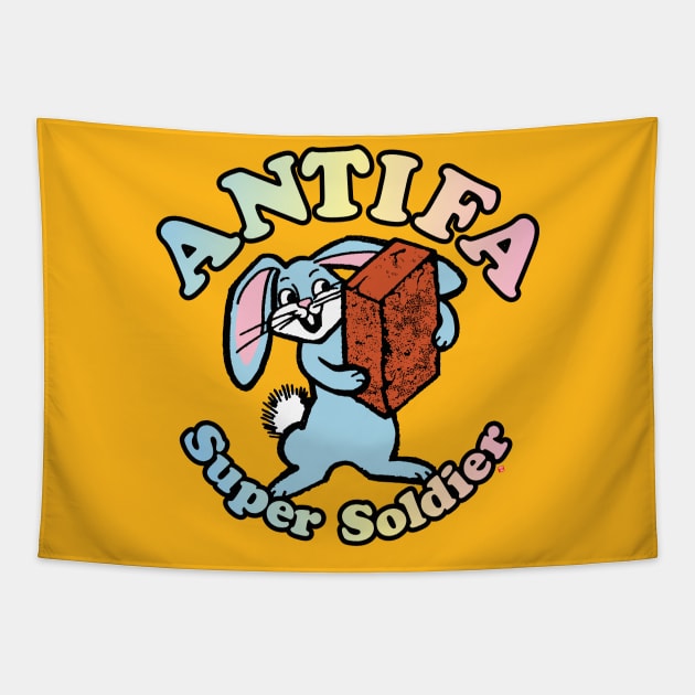 Bricktop Bunny - ANTIFA SUPER SOLDIER Tapestry by TeeLabs