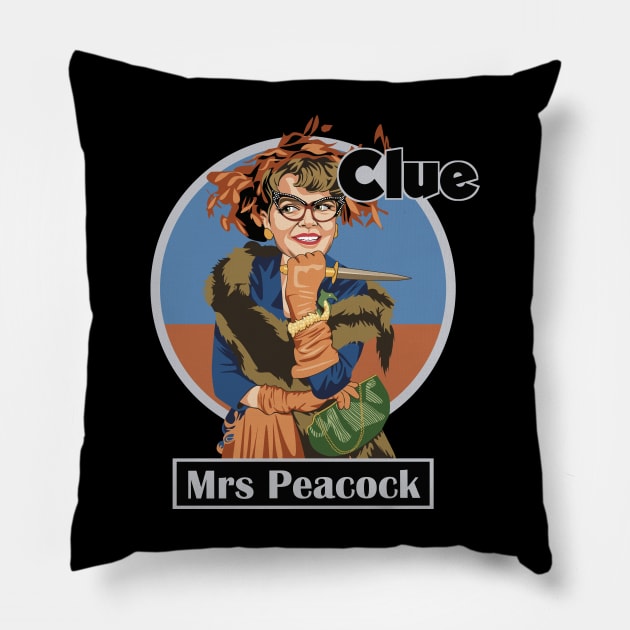 CLUE Mrs Peacock Pillow by Tiro1Linea