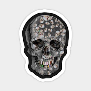 Happy Skull Random Pattern (Black) Magnet