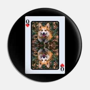 Corgi Queen Of Hearts Pin