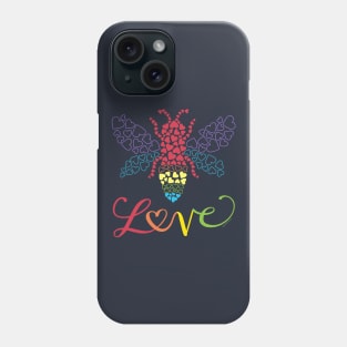 Gay Pride Rainbow Bee, Be Love Hearts LGBT Gifts Phone Case