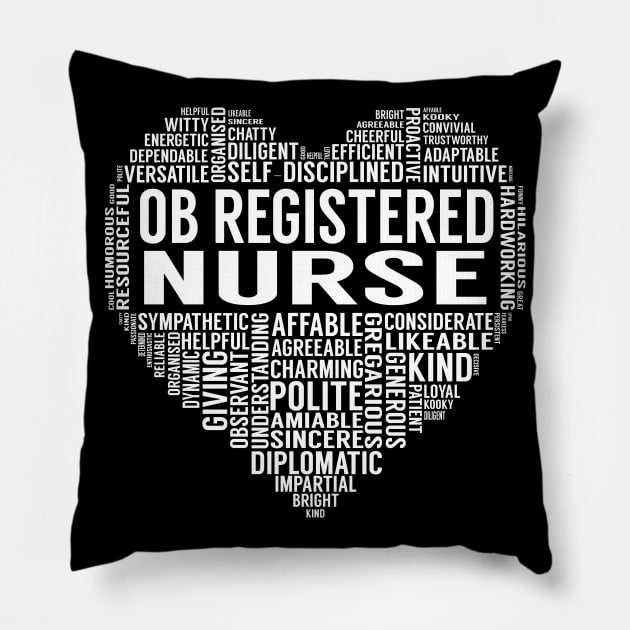 Ob Registered Nurse Heart Pillow by LotusTee