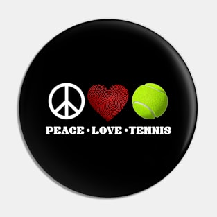 Peace - Love - Tennis Pin