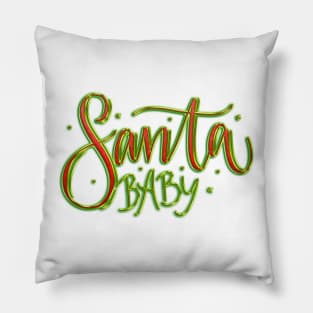 Santa Baby in Red & Green Pillow