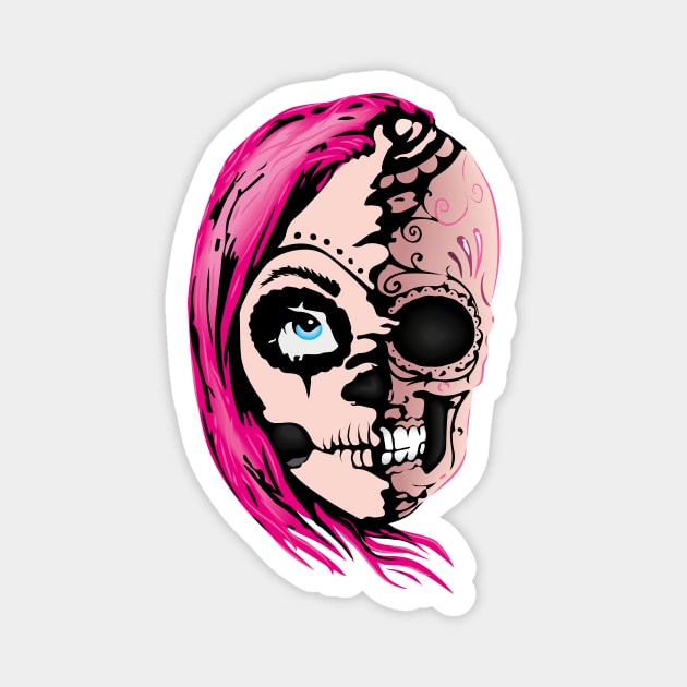 Mexican girl's skull Magnet by Petrwill