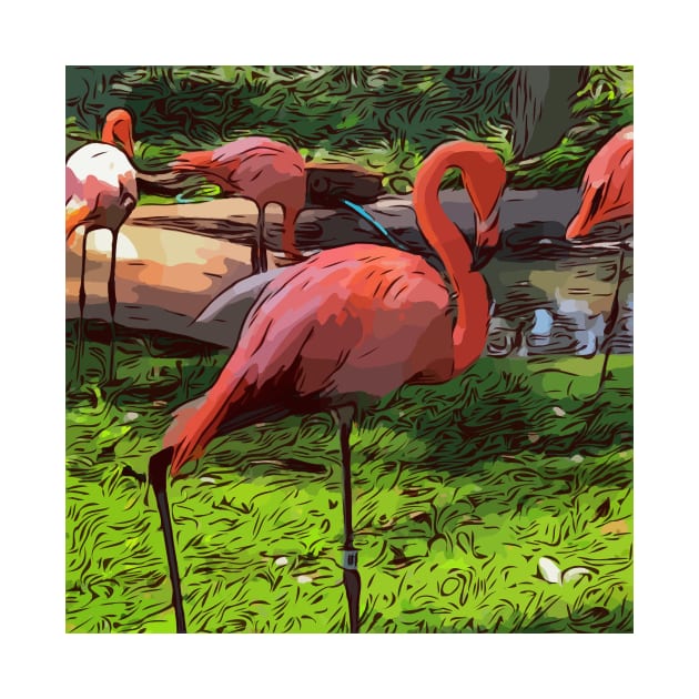 Pink flamingos by WelshDesigns