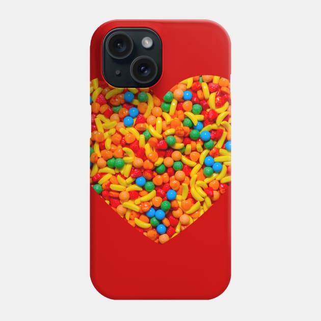 Assorted Fruit Candies Design Heart Phone Case by love-fi