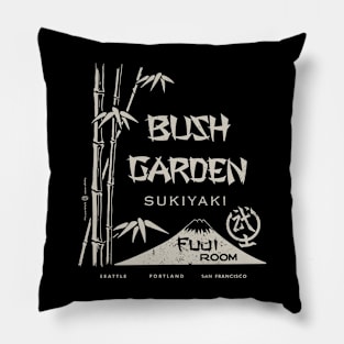 Vintage Retro Bush Garden Japanese Restaurant Seattle Pillow