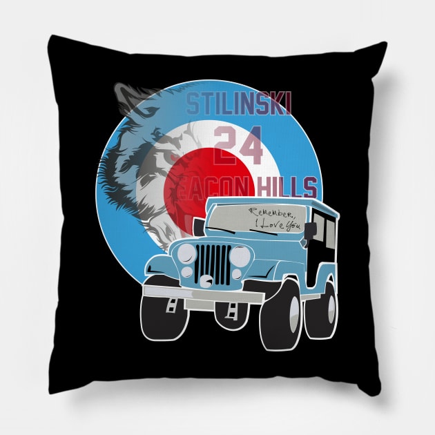 Stiles Remember I Love You jeep and target design Pillow by colouredwolfe11