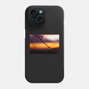 A drop of rain on a fall sunset background Phone Case