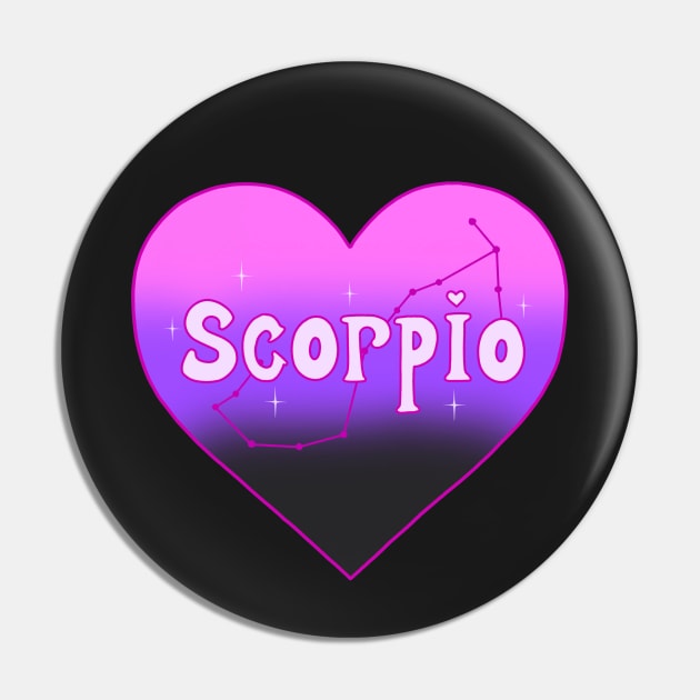 Scorpio Constellation Heart Pin by novembersgirl