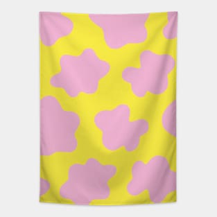 Cow Print Pink & Yellow Tapestry