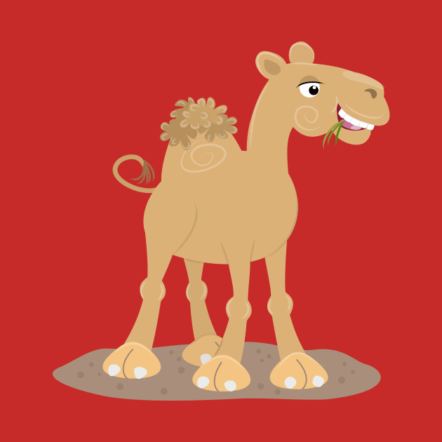 Cute happy smiling camel cartoon illustration by FrogFactory