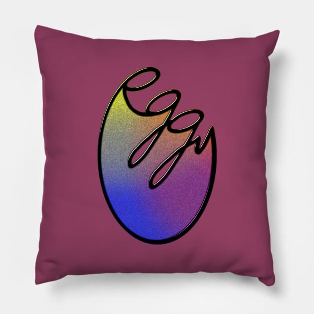 Eggy - Rainbow Grain Pillow by Trigger413