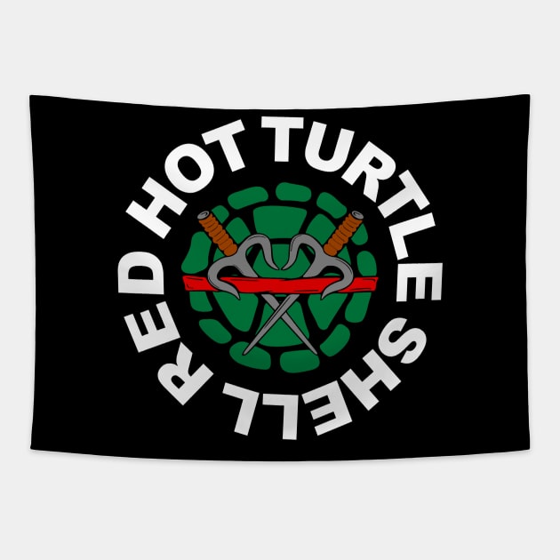 Red Hot Turtle Shell Tapestry by Melonseta