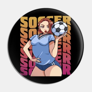 Female Soccer Player Boys Girls Goalkeeper Futbol Lover Gift Pin