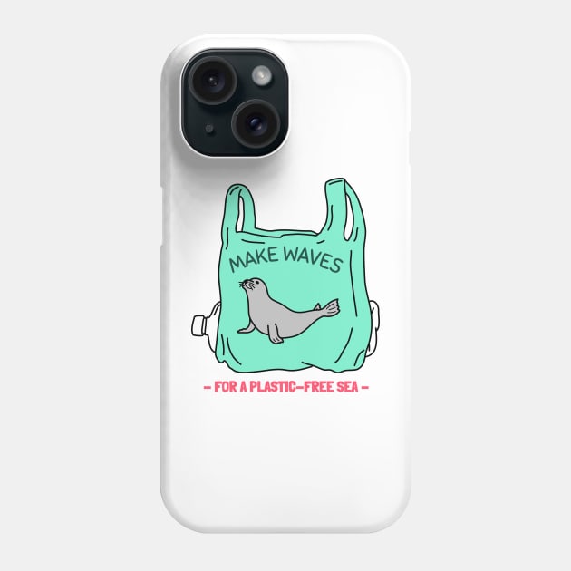 Make Waves for a Plastic-Free Sea Ocean Conservation Phone Case by VOIX Designs