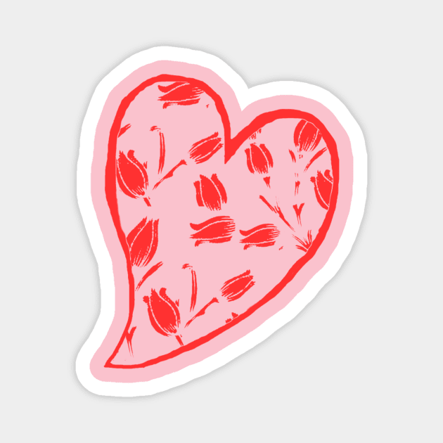 Tulip Heart Magnet by DonWillisJrArt