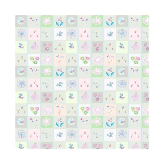 Flower & Square Pattern by AnnieWijaya