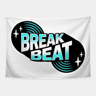 Breakbeat  - Retro Vinyl (Blue) Tapestry