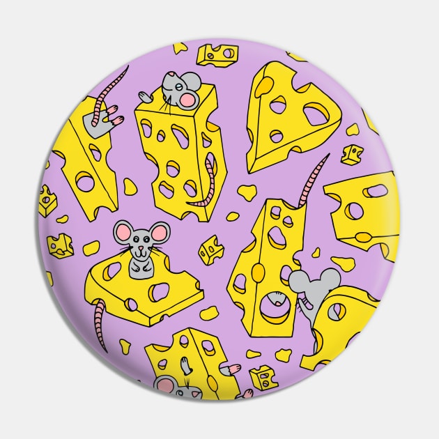 Mice and Swiss Cheese Purple Palette Pin by HLeslie Design