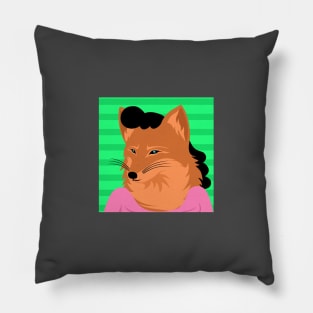 red fox character in cute box woman Pillow