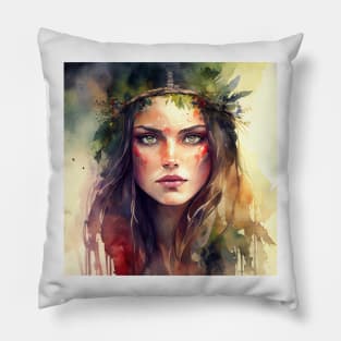 Watercolor Druid #1 Pillow