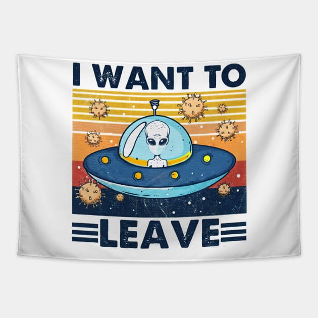 Vintage I want to leave Alien Tapestry by ninishop